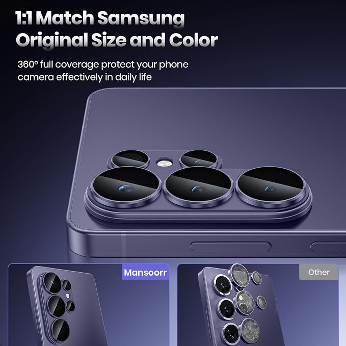 for Samsung Galaxy S26 Ultra Camera Lens Protector - Matte Titanium Alloy [Military Grade Shatterproof] [Strong Adsorption] Glass Camera Screen Protector for S26 Ultra, Violet