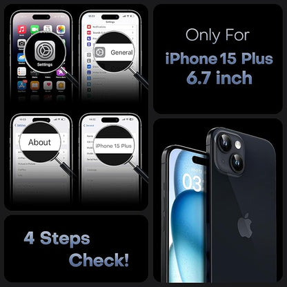 TOCOL Magnetic for iPhone 15 Plus Case, Upgraded Full Camera Protection, Compatible with Magsafe, Drop Protection, Translucent Matte Back Bumper Phone Cover 6.7-Inch (Dark Blue)