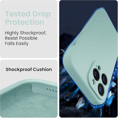 FireNova Designed for iPhone 14 Pro Max Case, Silicone Upgraded [Camera Protection] Case, Soft Anti-Scratch Microfiber Lining Inside, 6.7 inch, Mint Green