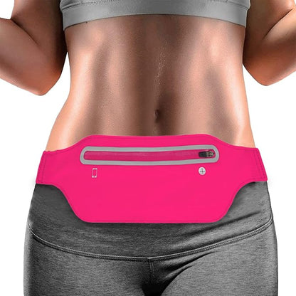 Fanny Packs for Women,Waterproof Fanny Pack for Men,Adjustable Running Belt Waist Pack Slim Expandable Pocket Belt,iPhone Running Holder Cell Phone Elastic Waist Pouch Bag for Galaxy Pink