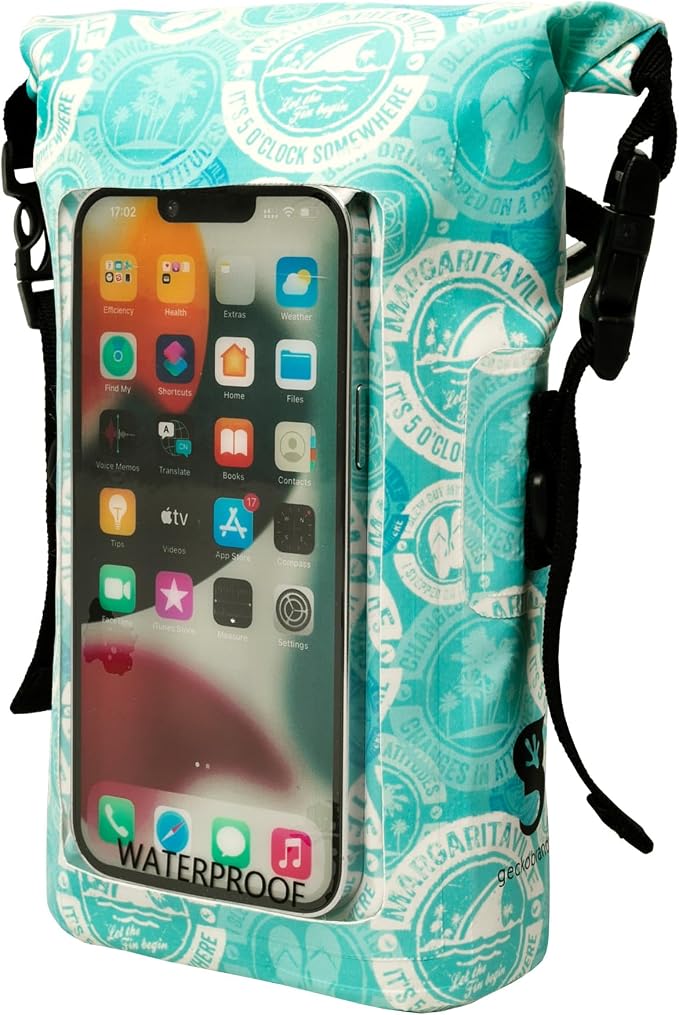 geckobrands Waterproof Phone Tote with 2L Dry Bag and Adjustable Strap – Protect Your Phone and Valuables While on The Go