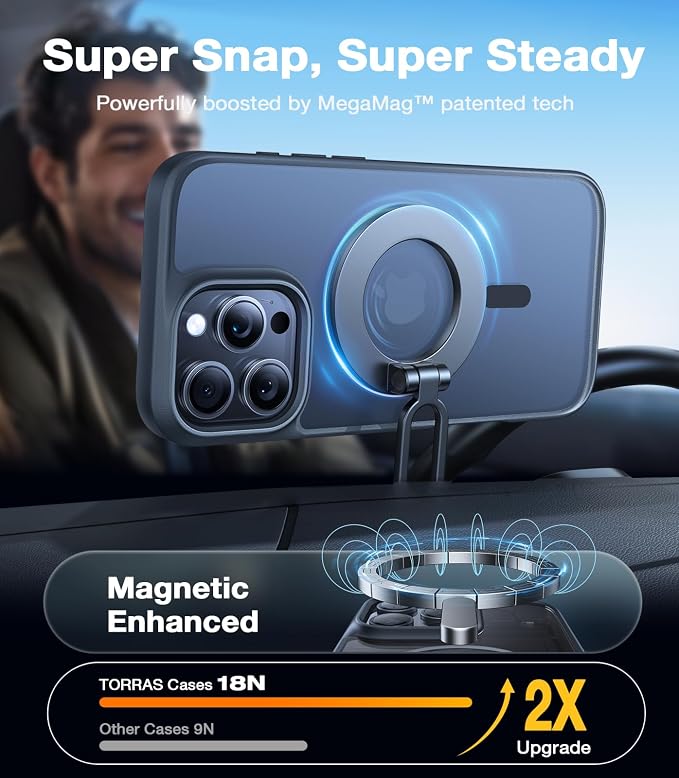 TORRAS Ostand 10,000mAh QI2 Magnetic Battery Pack with Stand & Magnetic Case — Buy Together to Save 15%