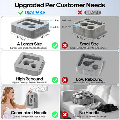 Couch Cup Holder Pillow, Sofa and Bed Caddy for iPad, Kindle, Switch, Game Controller, Remotes, Phones, Small-Sized Cup & Drink Holder for Couch, Bed, Desk, Car, Beach, Bathroom Cup Holder