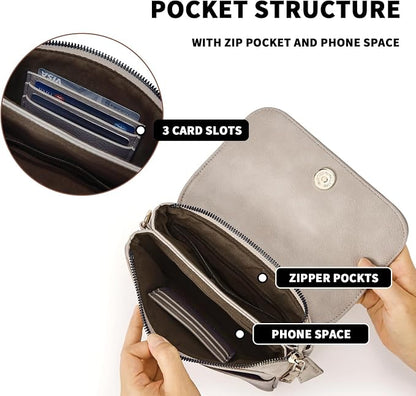 CHOLISS Small Crossbody Bags for Women, Vegan Leather Cell Phone Purse, Mini Travel Purse with Adjustable Strap Womens Gifts