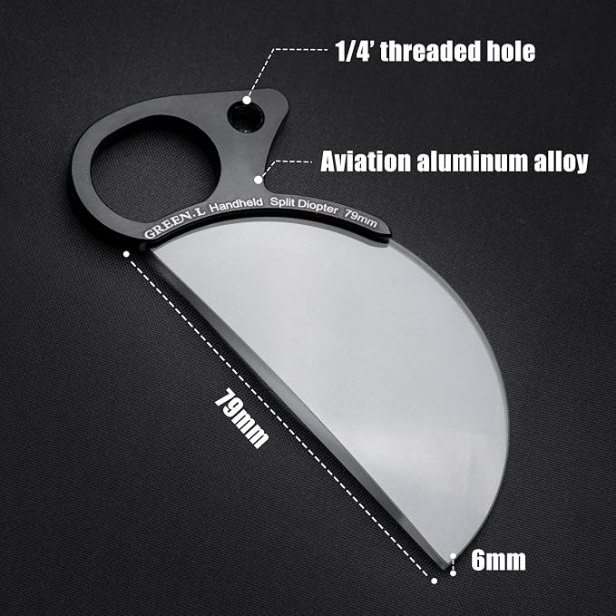 GREEN.L 79mm Handheld Split Diopter Prism Filter – Half Circular Optical Glass Lens for Creative Foreground Blur, Bokeh & Cinematic Effects