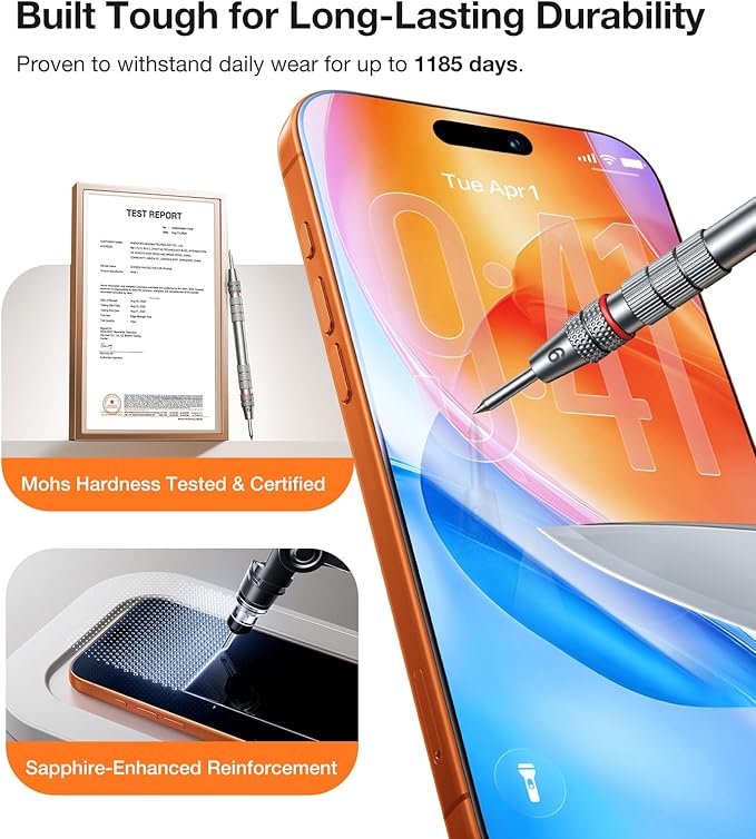 UltraGlass TOP 9H+ OptiArmor for iPhone 17 Pro Screen Protector [NO.1 Anti-Reflection & Military Grade Shatterproof] Anti Glare Screen Protector 17 Pro Tempered Glass Longest Durable AR, 2 Pack