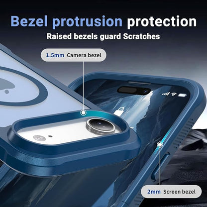 jaroco Magnetic for iPhone Air Case, [Compatible with MagSafe][Military Grade Drop Protection][Heavy Duty Protection][Non-Slip][Shockproof] 2-Layer Durable Bumper Phone Case 6.5''-Deep Blue