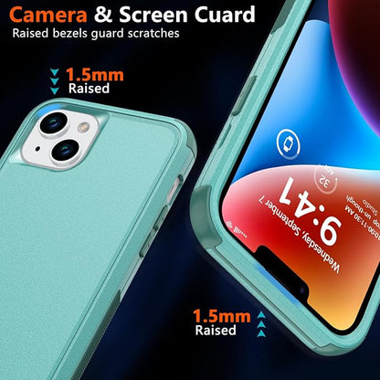 Diverbox Heavy Duty Magnetic Case for iPhone 14 [with Screen & Camera Lens Protectors] (Teal)