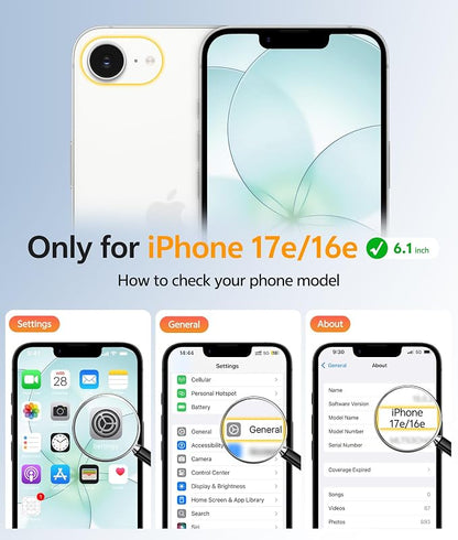 FNTCASE for iPhone 17e Case: iPhone 16e Phone Case [Compatible with Magsafe] Translucent Matte Cases with [Screen Protector] Military Grade Shockproof Protective Phone Cover - Teal