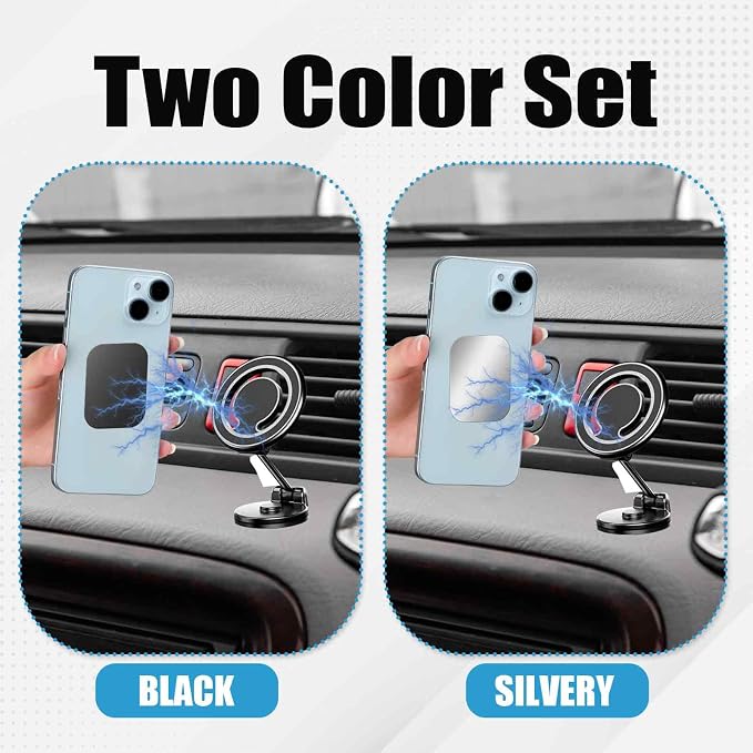 Bewudy 10 Pcs Adhesive Thin Plates (Compatible with Magnetic Mounts), Magnet Phone Mount, Metal Plates for Phone Case