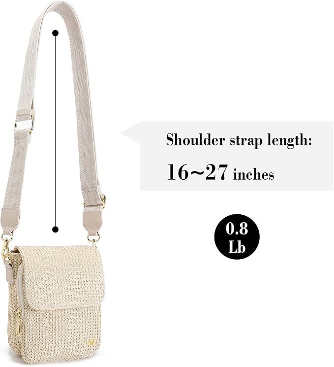 Haytijoe Faux Straw Crossbody Bags for Women Small Summer Purse RFID Woven Phone Bag Travel Beach Hawaiian Essentials Gifts
