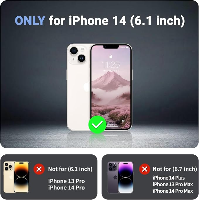 jaroco Magnetic for iPhone 14 Case, [Compatible with MagSafe][Military Grade Drop Protection][Heavy Duty Protection][Non-Slip][Shockproof] 2-Layer Durable Bumper Phone Case 6.1''-Pink