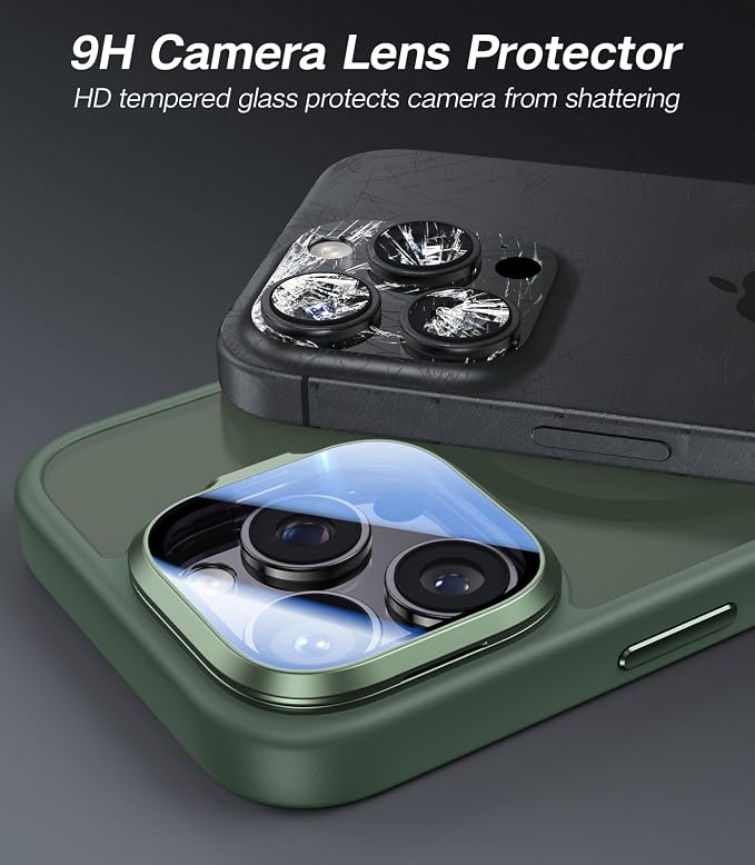 [Upgraded] for iPhone 16 Pro Max Case with Camera Cover Stand [Fit for MagSafe][9H Camera Lens Protector] Mil-Grade Protection Translucent Magnetic iPhone 16 Pro Max Phone Case, Green