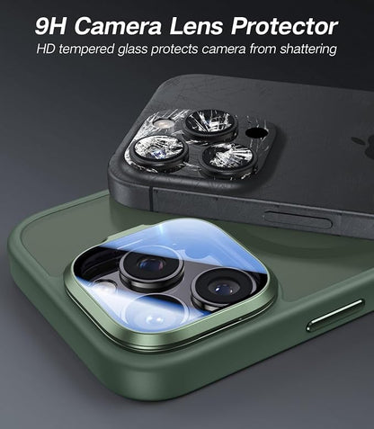[Upgraded] for iPhone 16 Pro Case with Camera Cover Stand [Fit for MagSafe][9H Camera Lens Protector] Mil-Grade Protection Translucent Matte Magnetic iPhone 16 Pro Phone Case, Green