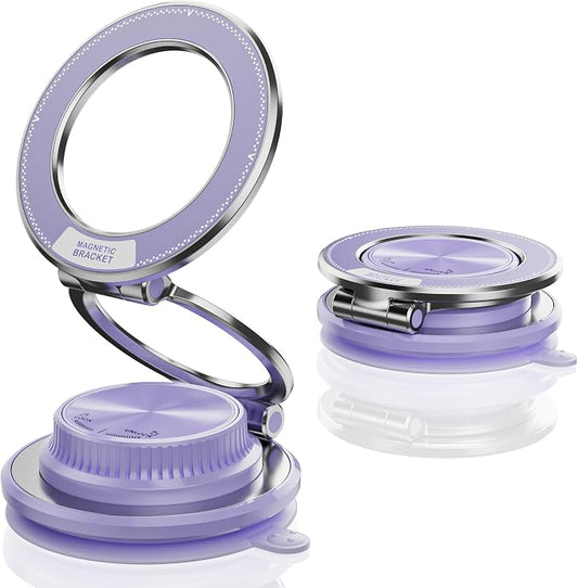 Ultra-Thin Vacuum Magnetic Car Phone Holder for MagSafe[108+LBS Strongest Suction & 3000gf Strongest Magnetic],360°Adjustable Suction Cup Phone Mount for Car,Gym,Mirror,Men Women-Purple