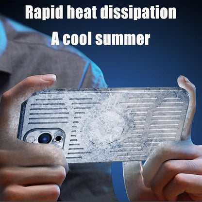 Curranet Metal Heat Dissipation Breathable Case for iPhone,The Metal Hollowed-Out Cooling Case is Suitable for iPhone (12,Blue)