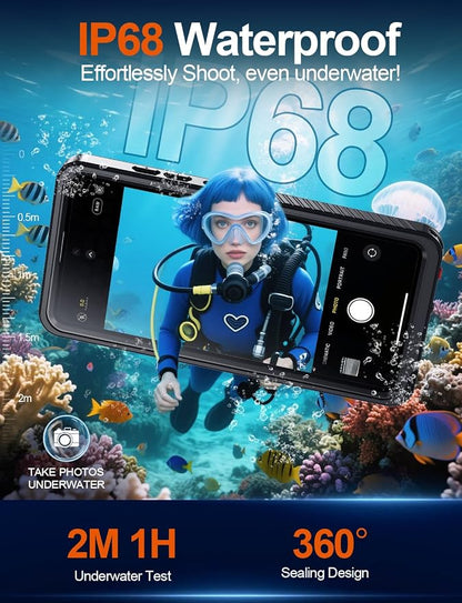 MOZOTER Designed for Samsung Galaxy S26 Ultra Case Waterproof, Military Shockproof Full Body Cover with Built-in Screen & Lens Protector, IP68 Underwater Protection for S26 Ultra 6.9" Black