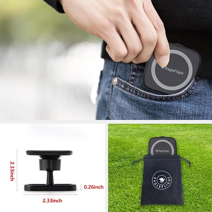 EagleFlight Magnetic Golf Cart Phone Holder - 360° Rotation Mount for iPhone 16/15/14/13/12, Fits Yamaha/Club Car/EZGO, Powerful Magnet Golf Cart Cell Phone Mount, Ideal Golf Gifts for Men