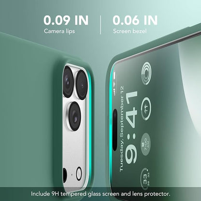 GONEZ Magnetic for iPhone 17 Pro Case, Compatible with MagSafe, [Screen Protector + Camera Lens Protector], Liquid Silicone Anti-Scratch Shockproof Protective Phone Case 6.3 inch, Midnight Green