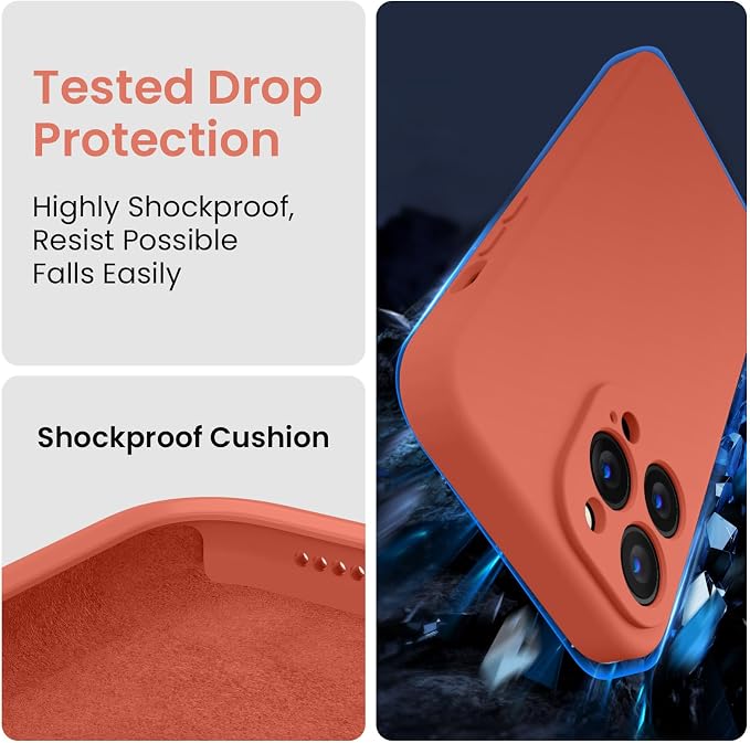 FireNova Designed for iPhone 14 Pro Case, Silicone Upgraded [Camera Protection] Phone Case, Soft Anti-Scratch Microfiber Lining Inside, 6.1 inch, Pink Pomelo