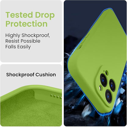 FireNova Designed for iPhone 13 Pro Max Case, Silicone [Camera Protection] Phone Case, Soft Anti-Scratch Microfiber Lining Inside, 6.7 inch, Sprout Green
