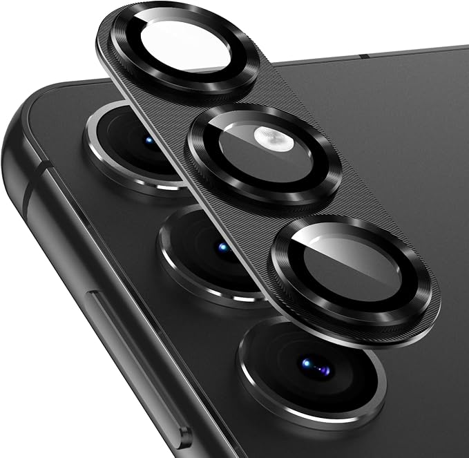 Korecase Camera Lens Protector for Samsung Galaxy S23 / S23 Plus Metal Tempered Glass Camera Cover Film, Rear Lens Case Friendly for Samsung Galaxy S23 / S23 Plus - Black
