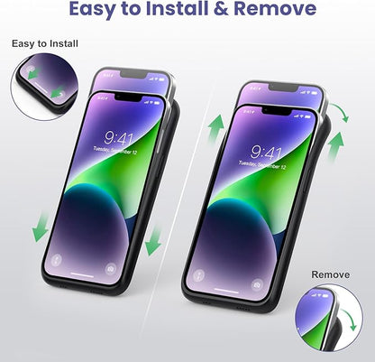 Ekrist Battery Case for iPhone 13/ 13Pro/14,Powerful 7500mAh Battery Charger Case Portable Rechargeable Protective Extended Additional Charger Case for iPhone 13/13 Pro/14, Black