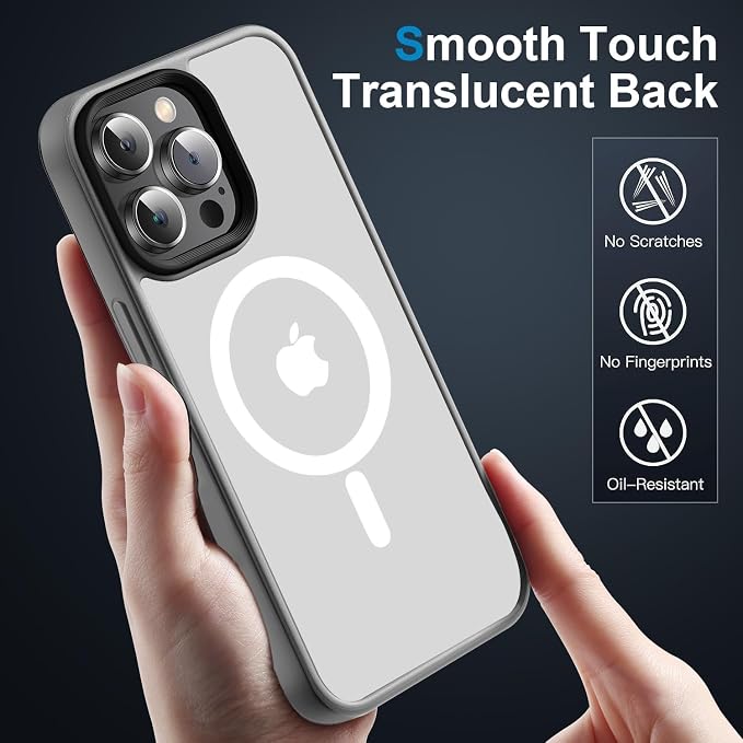 Strong Magnetic Case for iPhone 14 Pro Max[10Ft Military-Grade Protection] Compatible with MagSafe Shockproof Slim Thin Cover 14 Pro Max Phone Case 6.7 inch,-Gray