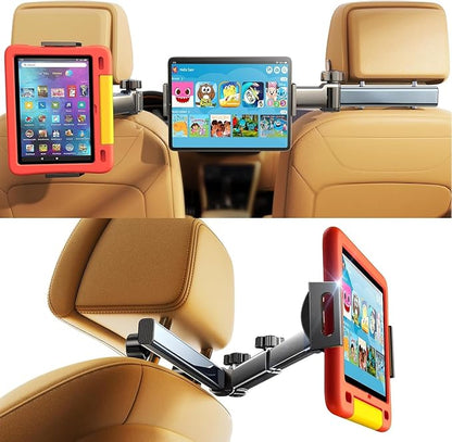 Foldable Car Headrest Mount - Universal Tablet Holder for 5.1-15.6" Phones & Tablets, iPad, Samsung, Switch | Compact Backseat Stand for Kids Long Drive Travel Essentials