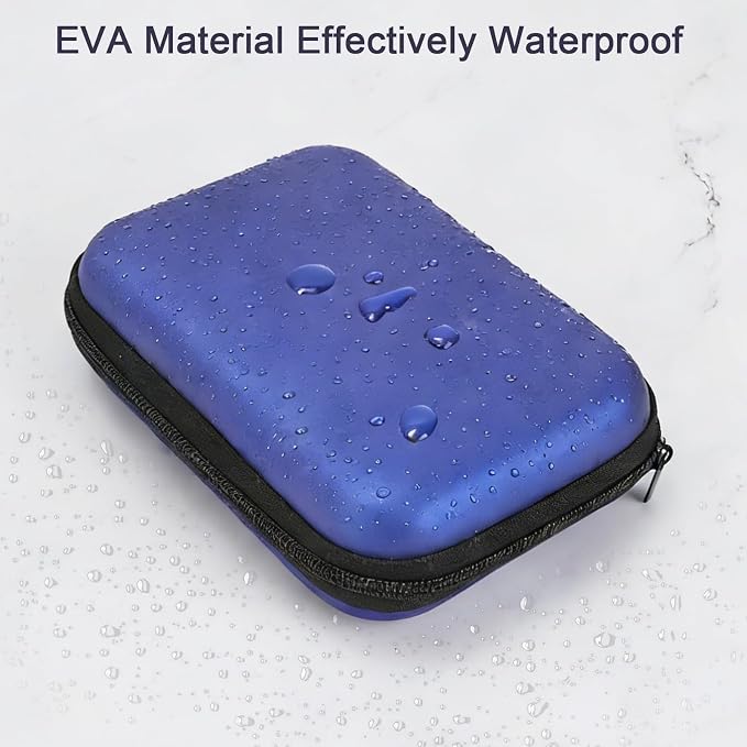 Zoyiancy 2Pcs Power Bank Case, Travel Storage Bag for Cables Earbuds | Eva Hard Shell, Built-In Mesh Pocket Holds Cables Earbud, Fixed Elastic Strap Locks Power Bank Tight, Travel Outdoor Use