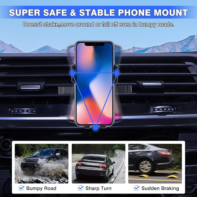 Karltys Car Phone Holder for BMW X3 2018-2021 (NOT for 22-23 X3) /X4 2019-2021 Accessories Cell Phone Holder Air Vent Mount for 4-7 Inch Phones Hands Free Thick Case Friendly Mobile Stand