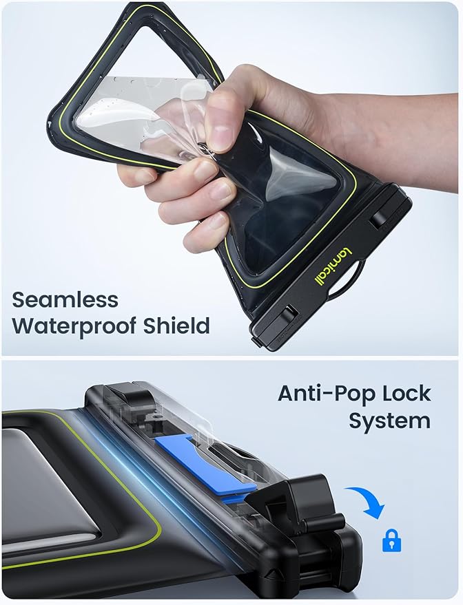 Lamicall IP68 Floating Waterproof Phone Pouch - [2 Pack] Water Proof Phone Case with Lanyard for iPhone 17 16 15 14 13 Pro Max, Galaxy S25 S24 Ultra, Beach Vacation Cruise Essentials Gifts, 4-8.5"