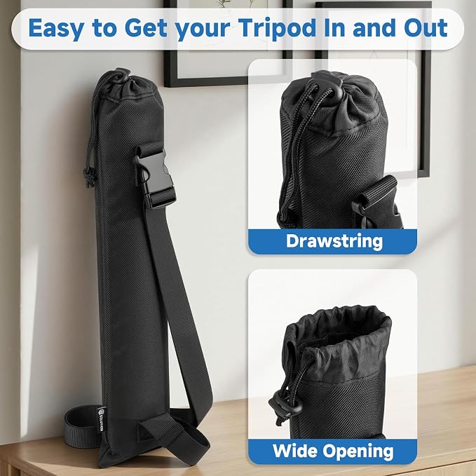 Travel Carrying Case for Selfie Stick All in One Extendable Cell Phone Tripod Stand with Remote, Nylon Monopod Storage Bag Fits Folded Phone Tripod & Selfie Stick up to 14.5" (Bag Only)