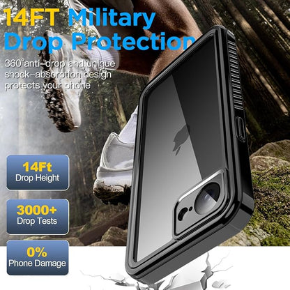 AICase for iPhone 16e Case/iPhone 17e Case Waterproof, Clear Water Proof Shockproof Dustproof Snowproof Full Body Rugged Transparent Underwater Phone Case for iPhone 16e/17e Built-in Screen Protector