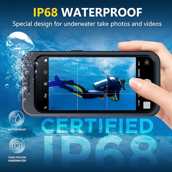 [Bluetooth Control] Underwater Camera Case for iPhone 15 Pro Max Case Waterproof,[ IP68 Underwater Physical Button Photography & Video Recording] Cover Bag Box for Snorkeling, Swimming & Surfing-6.7"