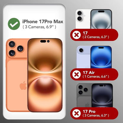GONEZ Magnetic for iPhone 17 Pro Max Case, Compatible with MagSafe, [Screen Protector + Camera Lens Protector], Liquid Silicone Anti-Scratch Shockproof Protective Phone Case 6.9 inch, Stone