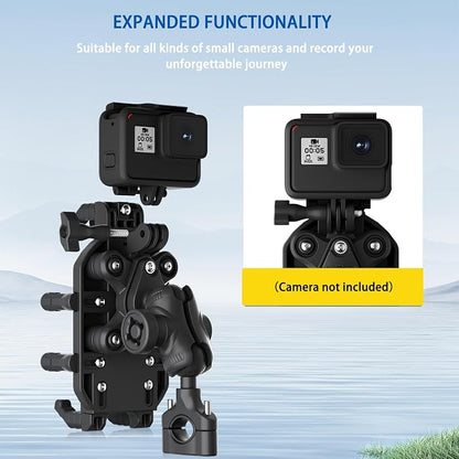 Universal Motorcycle Phone Holder, 8-Claw Heavy Duty Thick Phone Handlebar Mount for Electric Scooter/Bike/ATV, Compatible with iPhone 15/14/13 Pro Max, Samsung Galaxy S23/S22 Ultra, Gopro Camera