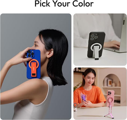 ULANZI MA60 Magnetic Phone Tripod Stand for iPhone - Aluminium Smartphone Mini Tripod Pocket Cell Phone Stand N52 Strong Magnet Quick Mount Compatible with iPhone17 16 15 14 13 12 Series, Black