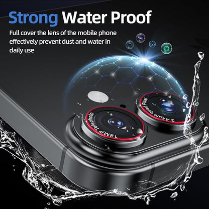 9H High-alumina Tempered Glass Camera Lens Protector for iPhone 17, Military-Grade Shatterproof with Strong Adsorption, Full Coverage Case-Friendly Cover (Black Titanium, iPhone17-2 Pack)
