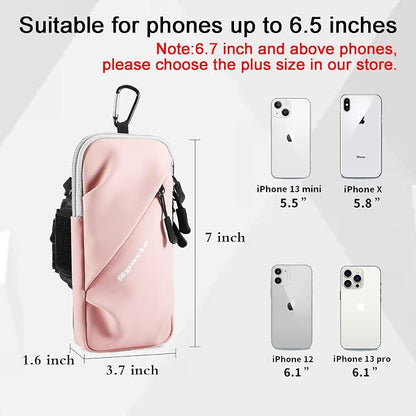 Prime Comfort Phone Holder, Small Crossbody Shoulder Holsters Bag with Arm Band, Fits iPhone and Android, Use for Running, Walking, Hiking & Biking (6.7 Inches, Pink)