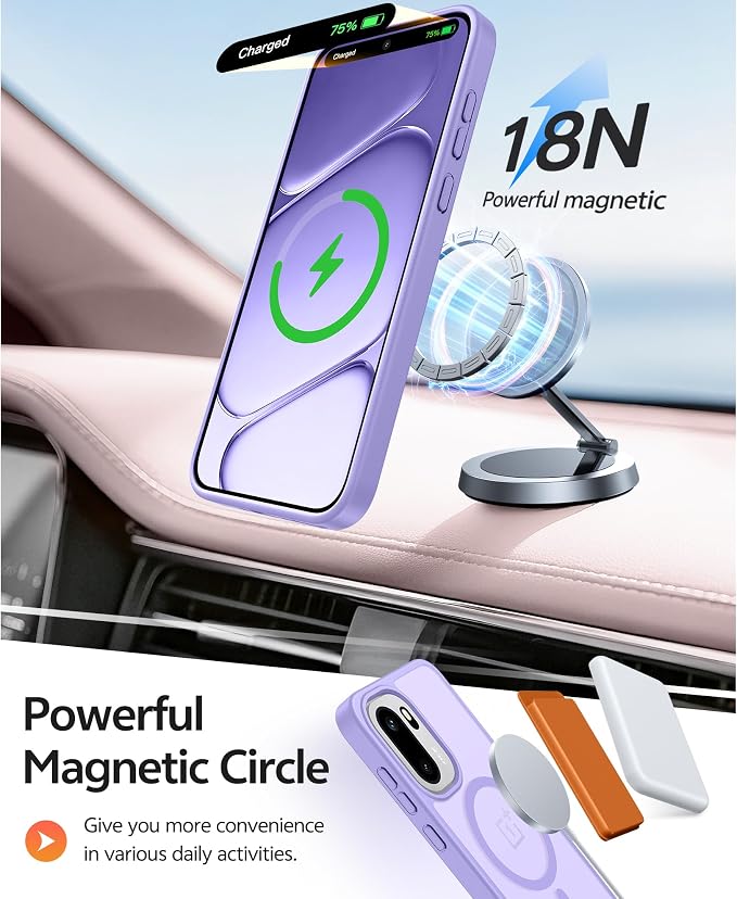 FNTCASE for Oneplus 15R Case: Magnetic Matte Translucent Frosted Slim Shockproof Cell Phone Cover | Durable Screen Protector | Military Grade Protection Drop Proof Protective Cases, 6.83 inches