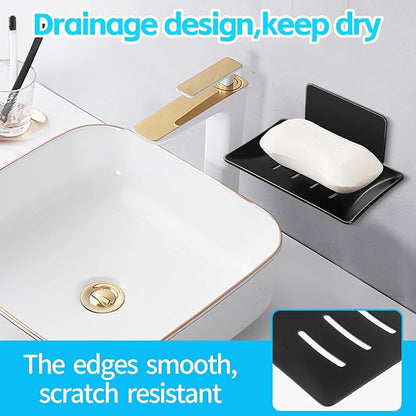 YUZP Soap Holder for Shower with Stainless Steel,Rustproof Soap Saver Sponge Holder for Bathroom,Tub,Kitchen Sink (2PCS Black)