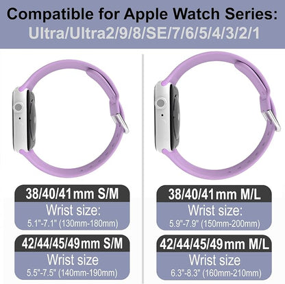 Faith with Cross Watch Band Compatible with Apple Watch Laser Engraved iWatch Band Silicone 38mm 40mm 41mm 42mm 44mm 45mm 46mm 49mm Strap Jesus Psalm Christian God Blessed (Lavender, 38/40/41mm M/L)