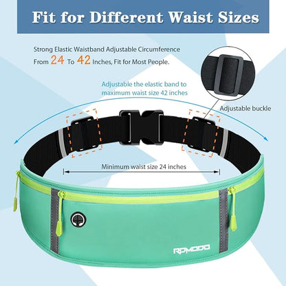 Running Belt for Women, Fanny Pack for Men, Running Waist Belt Large Capacity 3 Pocket Zipper Waterproof Lightweight Adjustable Runners Belts for Phone iPhone Samsung Under 6.7 Inches
