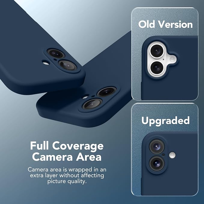Magnetic for iPhone 16 Plus Case, Compatible with MagSafe, [Full Camera Protection][Screen Protector] Silicone Shockproof Protective Phone Case for iPhone 16 Plus 6.7", Cobalt Blue