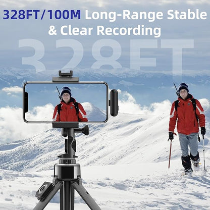 Mini Wireless USB Microphone for PC Laptop Computer iPhone 17/16/15 Android - Ai Noise Canceling Lavalier Lapel Microphones USB C Clip on Mic with 35H Charging Case for Podcast Youtube Streaming