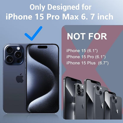 Red2Fire for iPhone 15 Pro Max Case Waterproof, [Built-in Screen Protector & Camera Protector][Compatible with MagSafe][Full Body Shockproof][IP68 Waterproof][Dustproof] Phone Case 6.7" Black/Clear