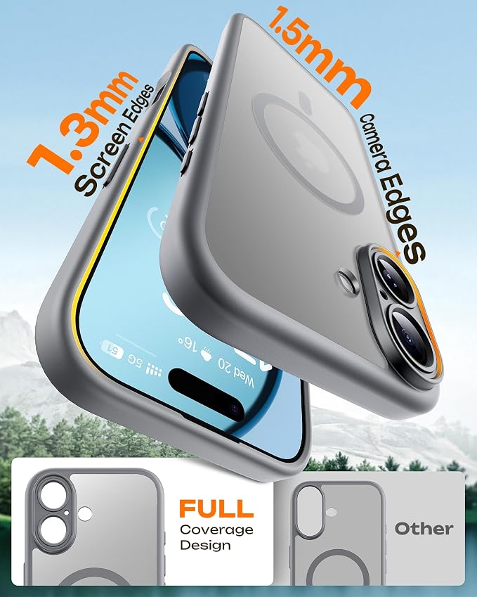 TOCOL for Phone 17 Case, Compatible with Magsafe Charger, Full Camera Protection, Drop Protection, Translucent Matte Phone Case for Phone 17 6.3 inch (Gray)