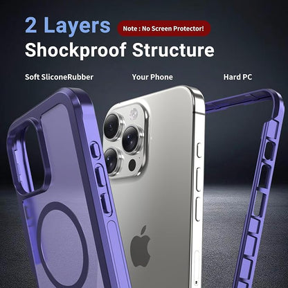 jaroco Magnetic for iPhone 16 Pro Max Case, [Compatible with MagSafe][Military Grade Drop Protection][Heavy Duty Protection][Non-Slip][Shockproof] 2-Layer Durable Bumper Phone Case 6.9''-Dark Purple
