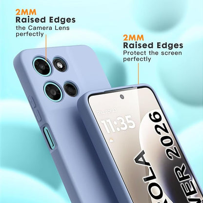 for Motorola Moto G Power (2026) Case, 2 Pack Tempered Glass Screen Protectors, Soft TPU Silicone Shockproof Gel Cover-Lavender